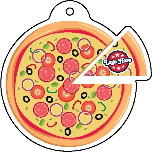 Pizza shaped acrylic keychain with 1" split ring and customization.... from ASI 72521 Morris Magnets / Laser Cuts