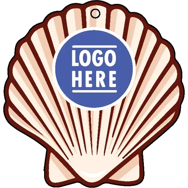 Seashell shaped acrylic keychain with 1" split ring and customization.... from ASI 72521 Morris Magnets / Laser Cuts