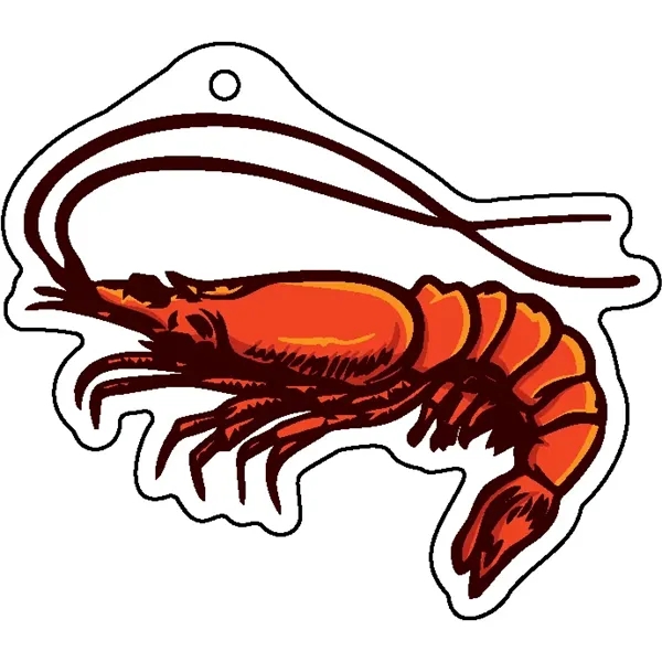 Shrimp shaped acrylic keychain with 1" split ring and customization.... from ASI 72521 Morris Magnets / Laser Cuts