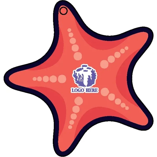 Starfish shaped acrylic keychain with 1" split ring and customization.... from ASI 72521 Morris Magnets / Laser Cuts
