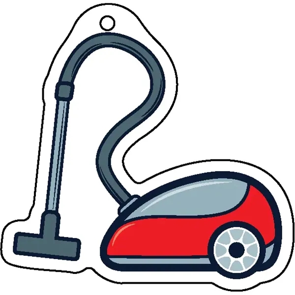 Vacuum cleaner shaped acrylic keychain with 1" split ring and customization.... from ASI 72521 Morris Magnets / Laser Cuts