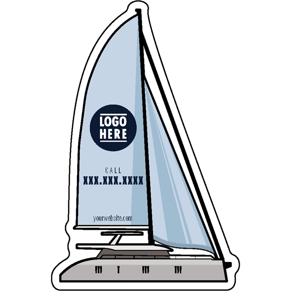 Sail boat shaped acrylic magnet with full color printing and offered... from ASI 72521 Morris Magnets / Laser Cuts