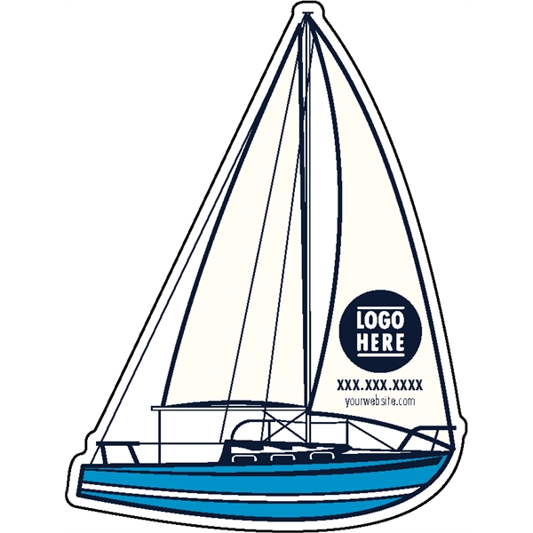 Sail boat shaped acrylic magnet with 1/4" thickness and multiple size... from ASI 72521 Morris Magnets / Laser Cuts