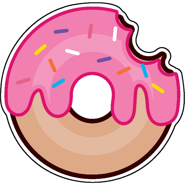 1/4" thick acrylic magnets with donut stock shape and full color... from ASI 72521 Morris Magnets / Laser Cuts