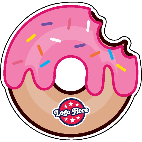 1/4" thick acrylic magnets with donut stock shape and full color... from ASI 72521 Morris Magnets / Laser Cuts