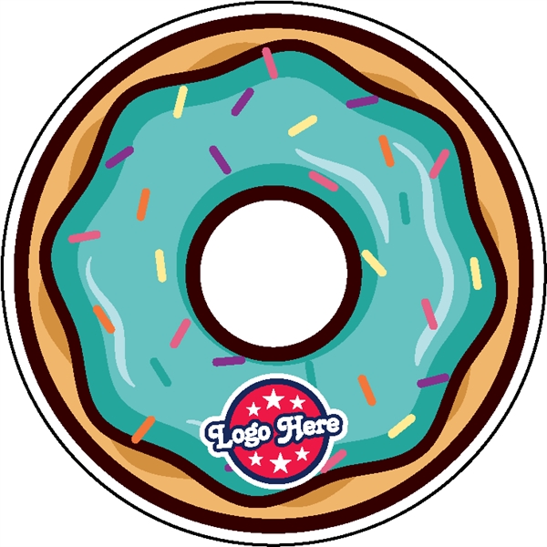 1/4" thick acrylic magnets with donut stock shape and full color... from ASI 72521 Morris Magnets / Laser Cuts