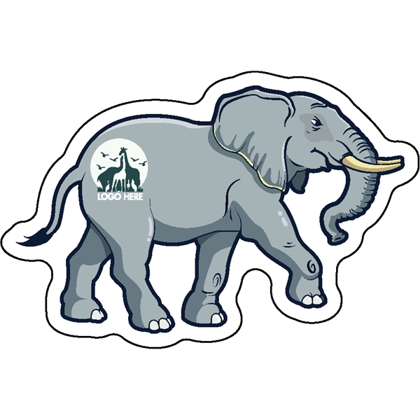 1/4" thick acrylic magnets with elephant stock shape and full color... from ASI 72521 Morris Magnets / Laser Cuts