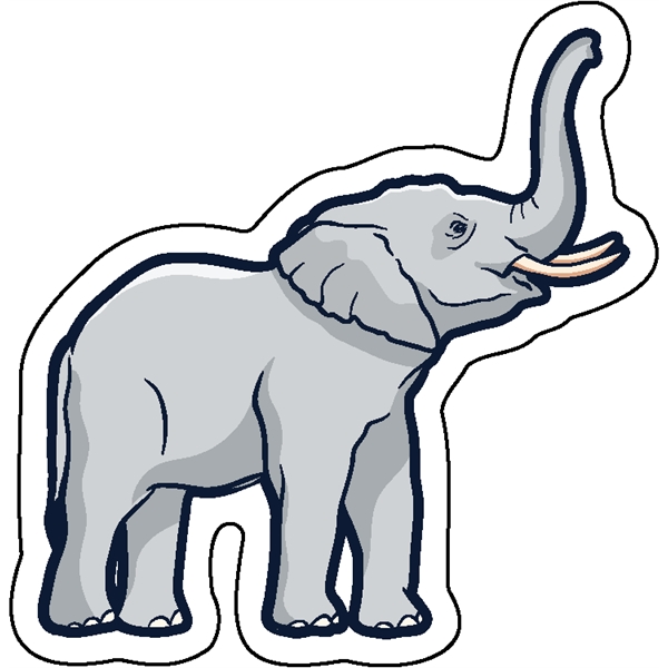 1/4" thick acrylic magnets with elephant stock shape and full color... from ASI 72521 Morris Magnets / Laser Cuts