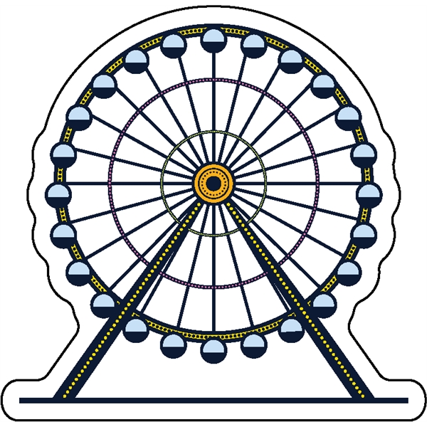 1/4" thick acrylic magnet with Ferris Wheel stock shape and full... from ASI 72521 Morris Magnets / Laser Cuts