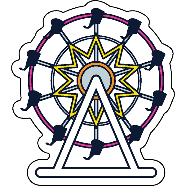 1/4" thick acrylic magnet with Ferris Wheel stock shape and full... from ASI 72521 Morris Magnets / Laser Cuts