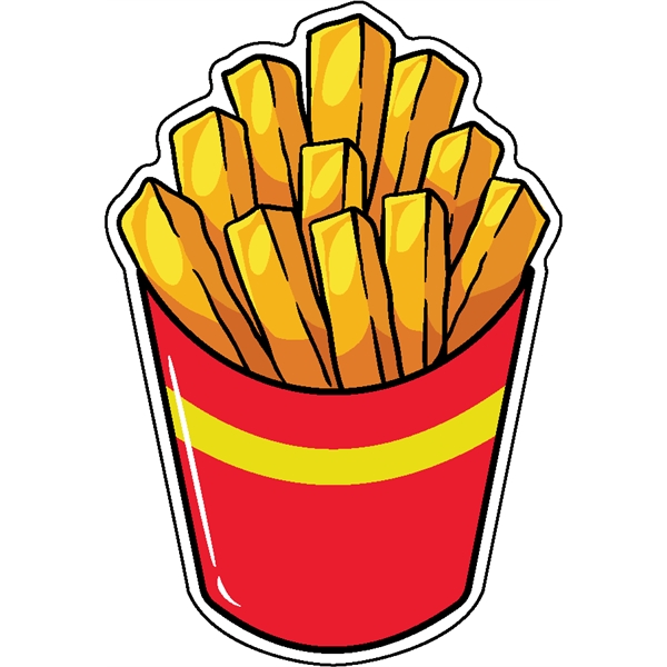 1/4" thick acrylic plastic magnets with fries design and full color... from ASI 72521 Morris Magnets / Laser Cuts