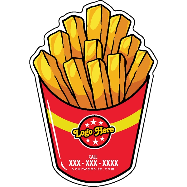 1/4" thick acrylic plastic magnets with fries design and full color... from ASI 72521 Morris Magnets / Laser Cuts