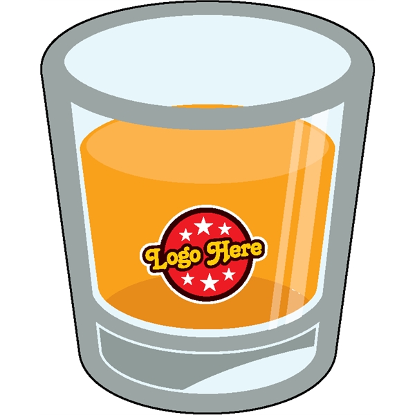 1/4" thick acrylic magnet with shot glass stock shape and full... from ASI 72521 Morris Magnets / Laser Cuts