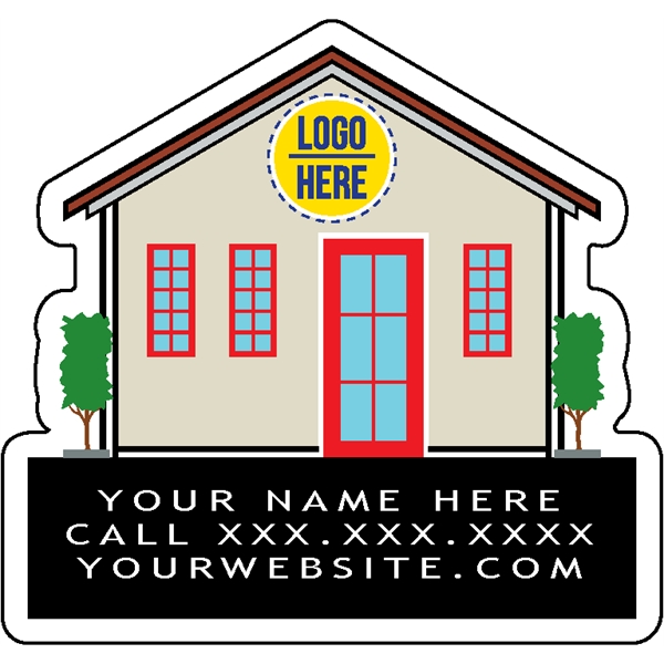 House shaped, 1/4" thick acrylic magnet with customization.... from ASI 72521 Morris Magnets / Laser Cuts