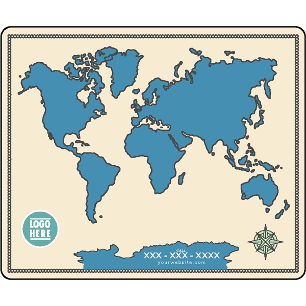 1/4" thick acrylic magnet with world map shape and full color... from ASI 72521 Morris Magnets / Laser Cuts