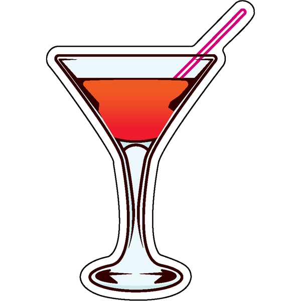 1/4" thick acrylic magnet with martini stock shape and full color... from ASI 72521 Morris Magnets / Laser Cuts