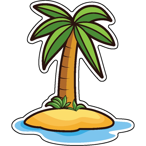 1/4" thick acrylic magnet with palm tree stock shape and full... from ASI 72521 Morris Magnets / Laser Cuts