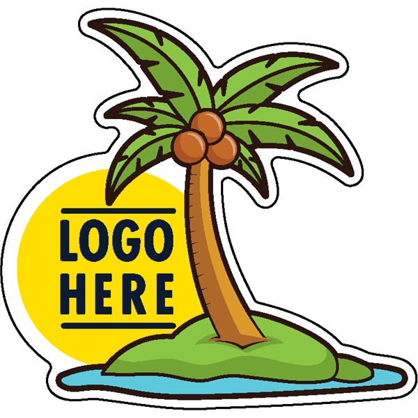 1/4" thick acrylic magnet with palm tree stock shape and full... from ASI 72521 Morris Magnets / Laser Cuts