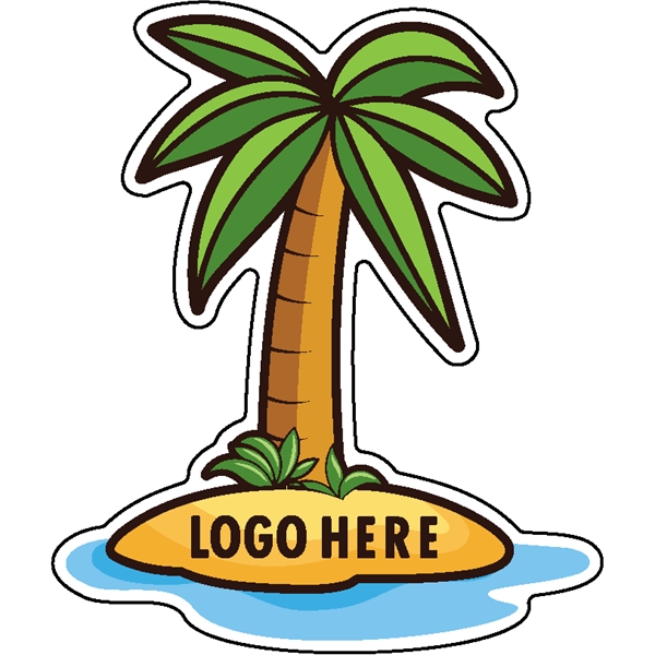 1/4" thick acrylic magnet with palm tree stock shape and full... from ASI 72521 Morris Magnets / Laser Cuts