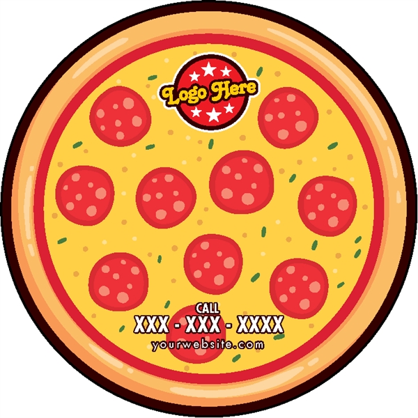 1/4" thick acrylic magnet with pizza stock shape and full color... from ASI 72521 Morris Magnets / Laser Cuts