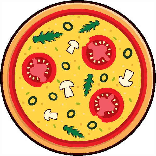 1/4" thick acrylic magnet with pizza stock shape and full color... from ASI 72521 Morris Magnets / Laser Cuts