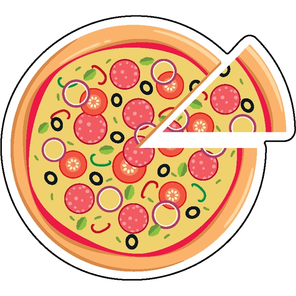 1/4" thick acrylic magnet with pizza stock shape and full color... from ASI 72521 Morris Magnets / Laser Cuts