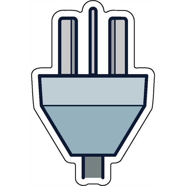 1/4" thick acrylic magnet with electrical plug stock shape and full... from ASI 72521 Morris Magnets / Laser Cuts