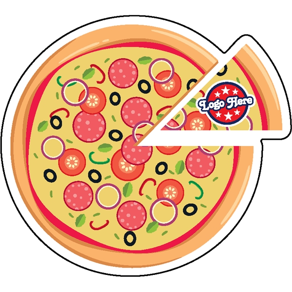 1/4" thick acrylic magnet with pizza stock shape and full color... from ASI 72521 Morris Magnets / Laser Cuts