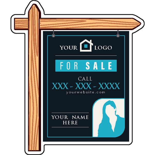 1/4" thick acrylic magnet with real estate signage stock shape and... from ASI 72521 Morris Magnets / Laser Cuts