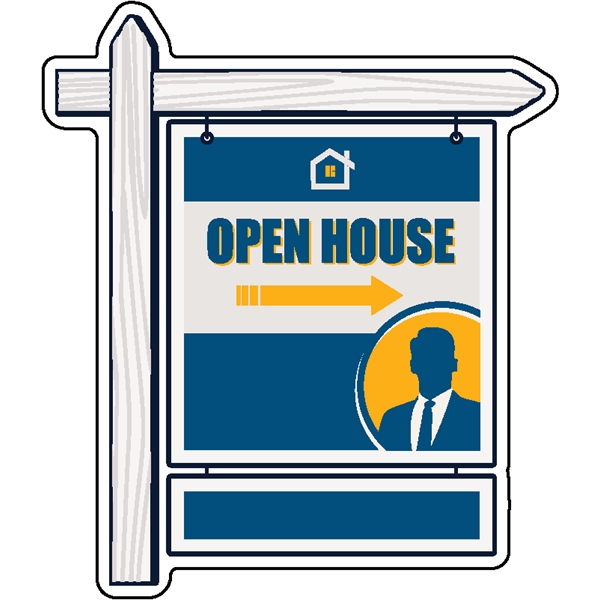 1/4" thick acrylic magnet with real estate signage stock shape and... from ASI 72521 Morris Magnets / Laser Cuts