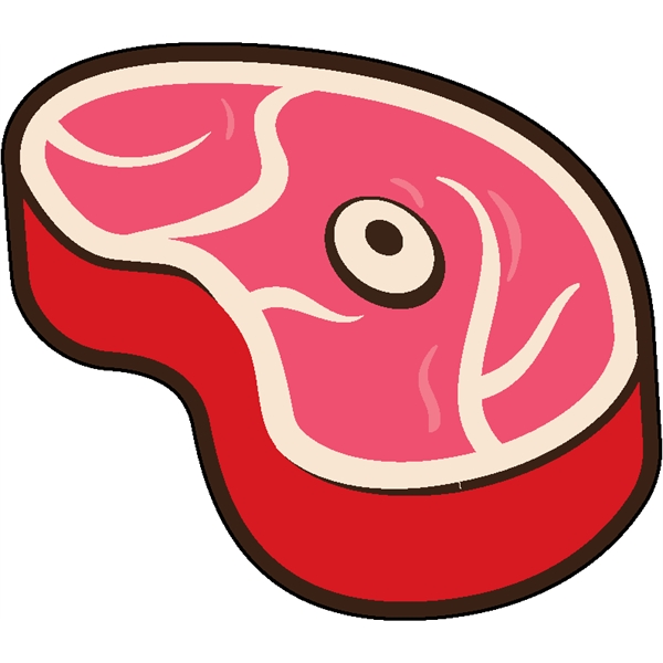 1/4" thick acrylic magnet with steak stock shape and full color... from ASI 72521 Morris Magnets / Laser Cuts