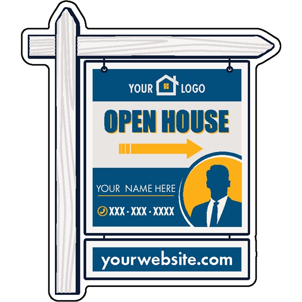 1/4" thick acrylic magnet with real estate signage stock shape and... from ASI 72521 Morris Magnets / Laser Cuts