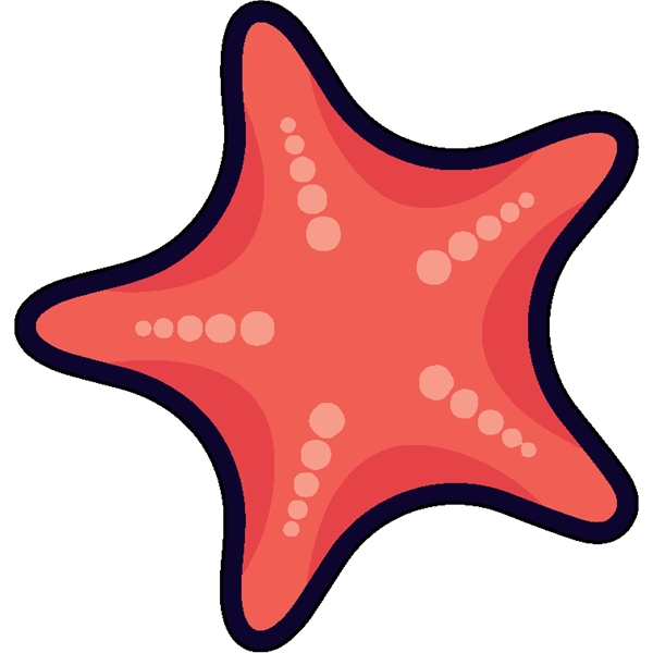 1/4" thick acrylic magnet with starfish stock shape and full color... from ASI 72521 Morris Magnets / Laser Cuts