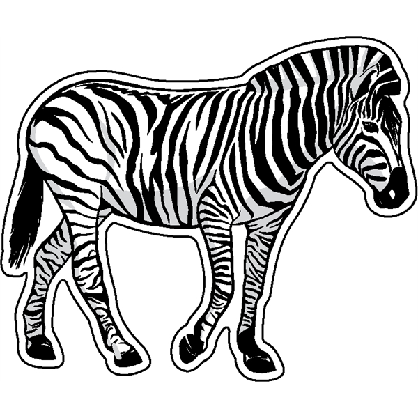 Zebra shaped acrylic magnet with 1/4" thickness and full color imprinting.... from ASI 72521 Morris Magnets / Laser Cuts