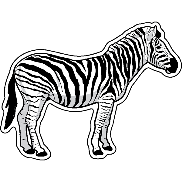 Zebra shaped acrylic magnet with 1/4" thickness and full color imprinting.... from ASI 72521 Morris Magnets / Laser Cuts