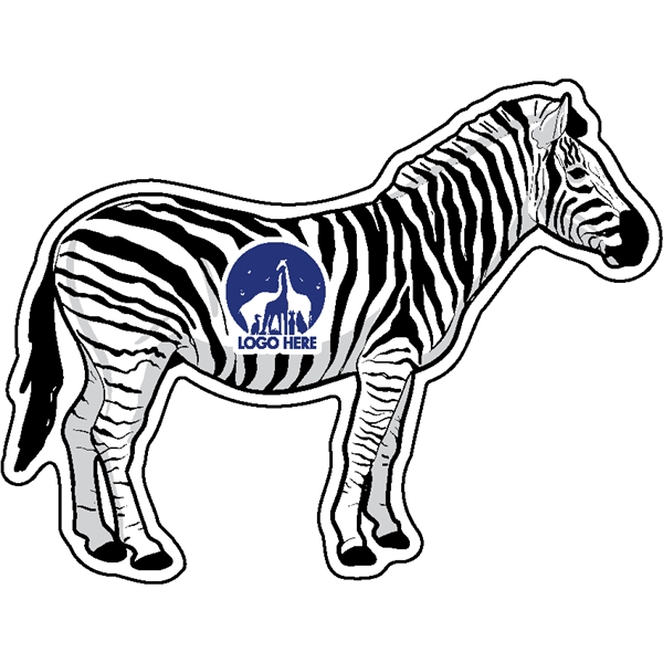 Zebra shaped acrylic magnet with 1/4" thickness and full color imprinting.... from ASI 72521 Morris Magnets / Laser Cuts