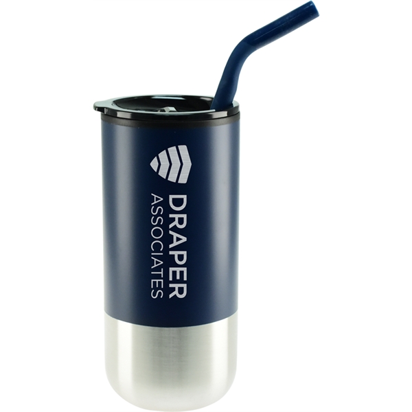 Vigo Collection stainless steel 16-ounce tumbler with plastic liner, lid and... from ASI 71920 Moderne Glass Company Inc / Glass America®