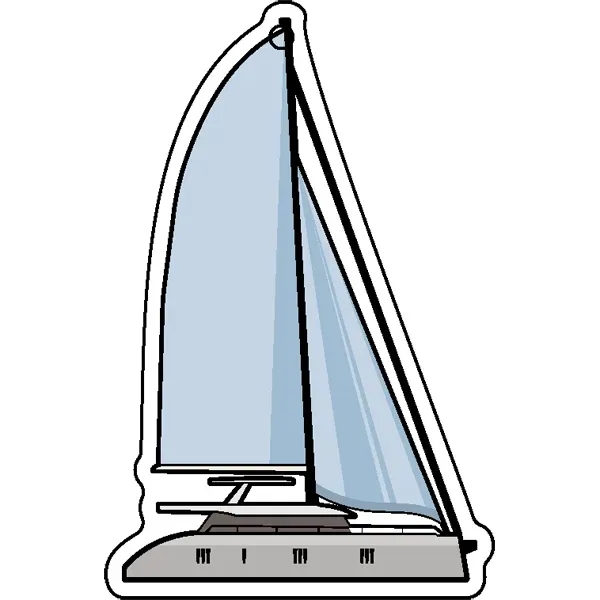 Sailboat shaped acrylic keychain with 1" split ring and customization.... from ASI 72521 Morris Magnets / Laser Cuts