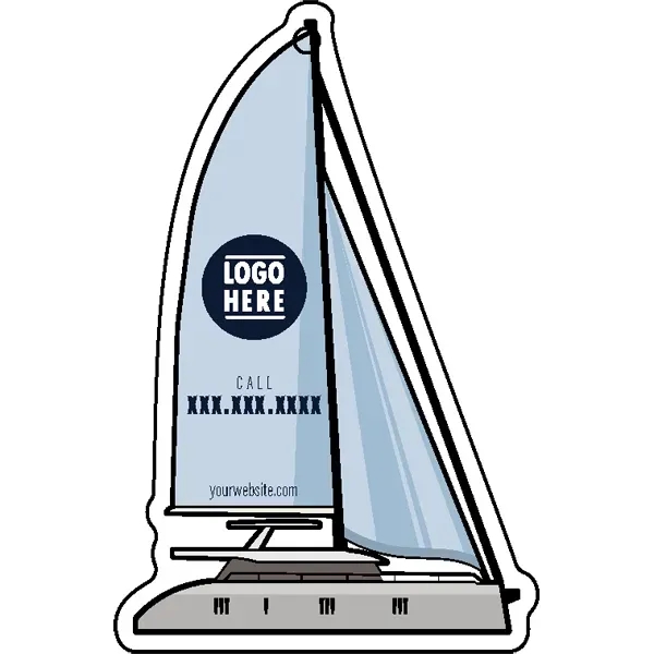 Sailboat shaped acrylic keychain with 1" split ring and customization.... from ASI 72521 Morris Magnets / Laser Cuts