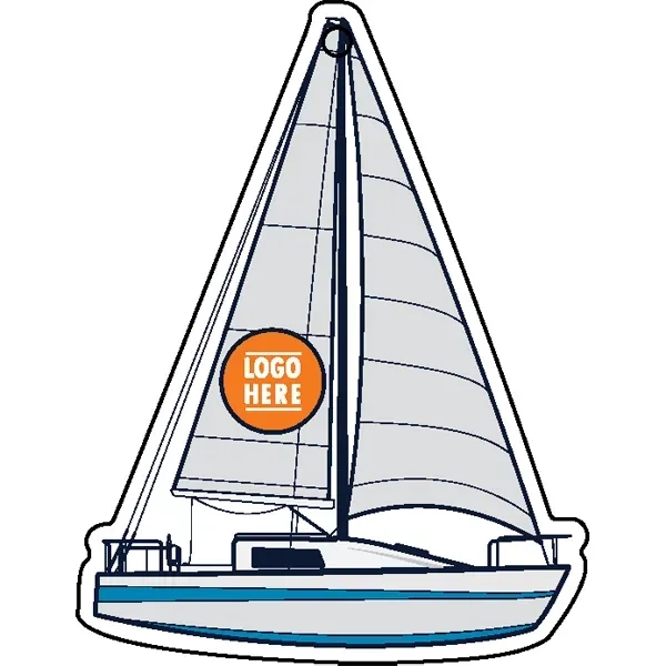 Sailboat shaped acrylic keychain with 1" split ring and customization.... from ASI 72521 Morris Magnets / Laser Cuts