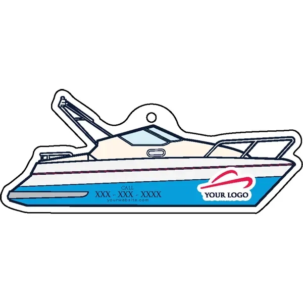 Boat shaped acrylic keychain with 1" split ring and customization.... from ASI 72521 Morris Magnets / Laser Cuts