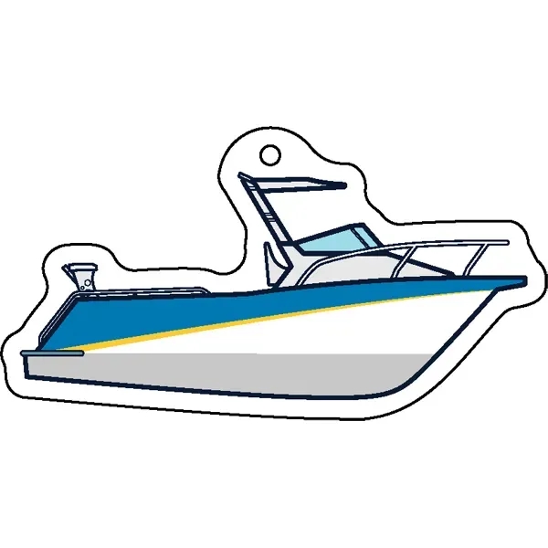 Boat shaped acrylic keychain with 1" split ring and customization.... from ASI 72521 Morris Magnets / Laser Cuts