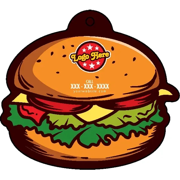 Burger shaped acrylic keychain with 1" split ring and customization.... from ASI 72521 Morris Magnets / Laser Cuts