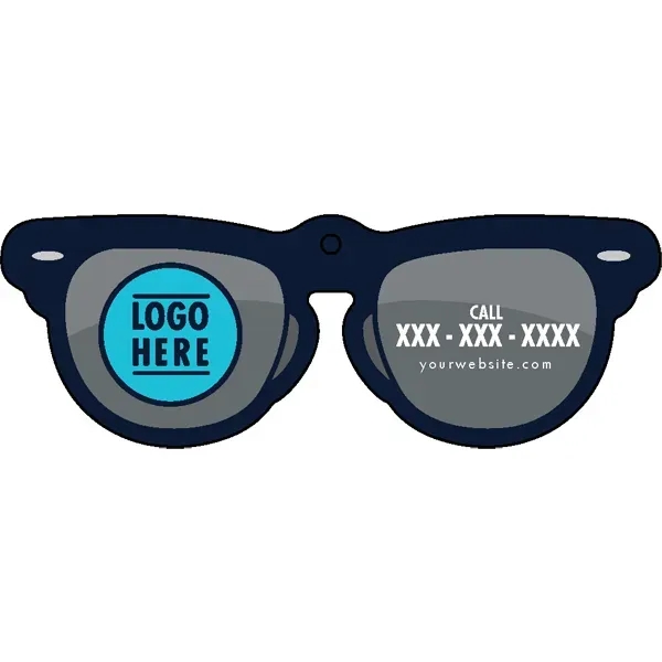 Glasses shaped acrylic keychain with 1" split ring and customization.... from ASI 72521 Morris Magnets / Laser Cuts