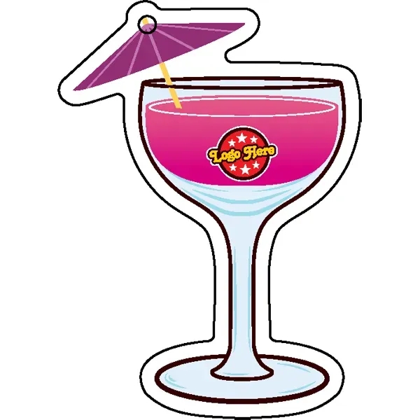 Cocktail shaped acrylic keychain with 1" split ring and customization.... from ASI 72521 Morris Magnets / Laser Cuts