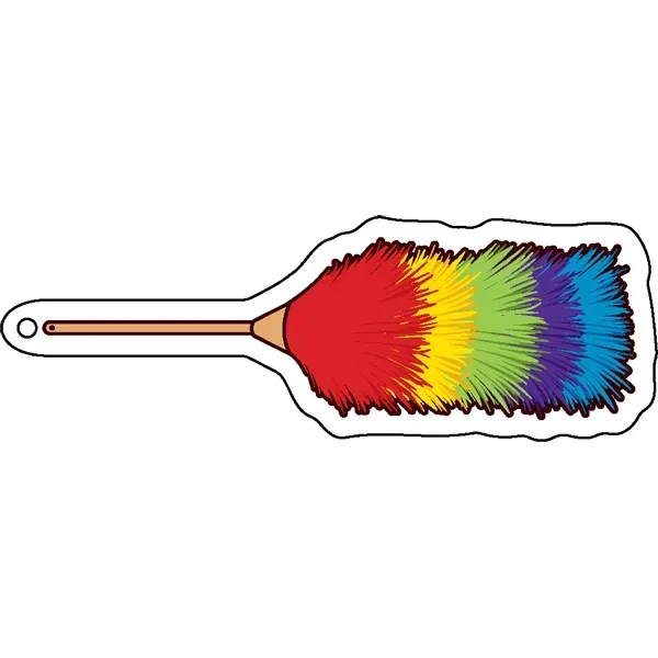 Duster shaped acrylic keychain with 1" split ring and customization.... from ASI 72521 Morris Magnets / Laser Cuts