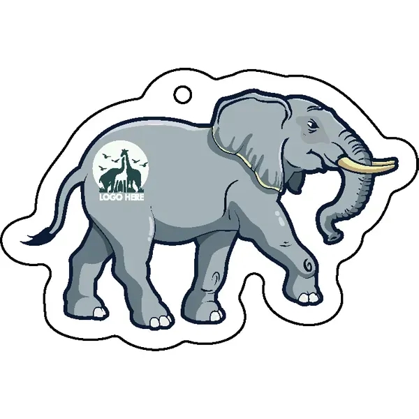 Elephant shaped acrylic keychain with 1" split ring and customization.... from ASI 72521 Morris Magnets / Laser Cuts