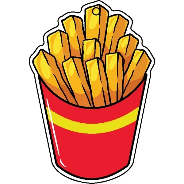French fries shaped acrylic keychain with 1" split ring and customization.... from ASI 72521 Morris Magnets / Laser Cuts