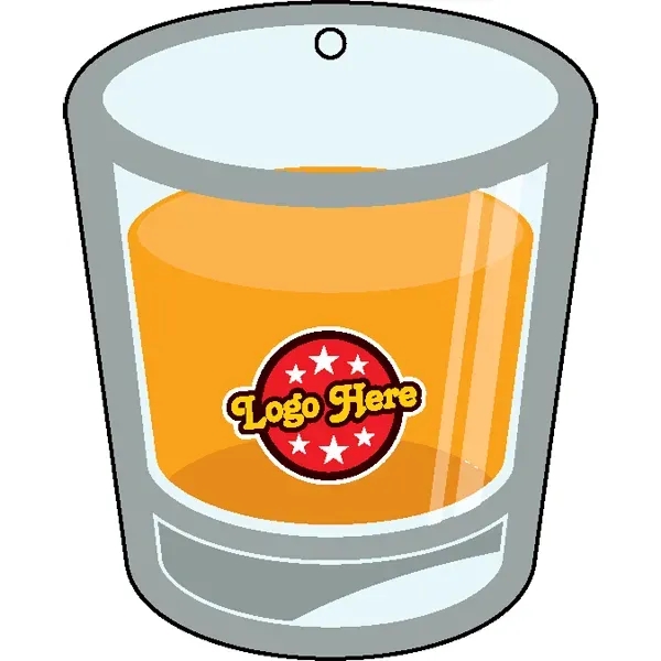 Shot glass shaped acrylic keychain with 1" split ring and customization.... from ASI 72521 Morris Magnets / Laser Cuts