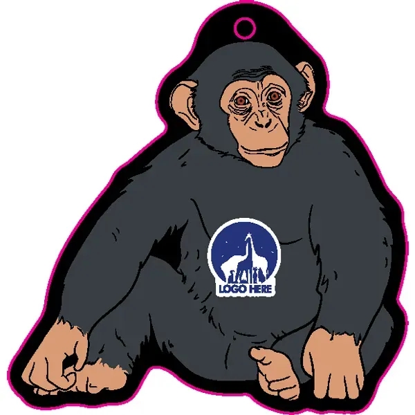 Monkey shaped acrylic keychain with 1" split ring and customization.... from ASI 72521 Morris Magnets / Laser Cuts